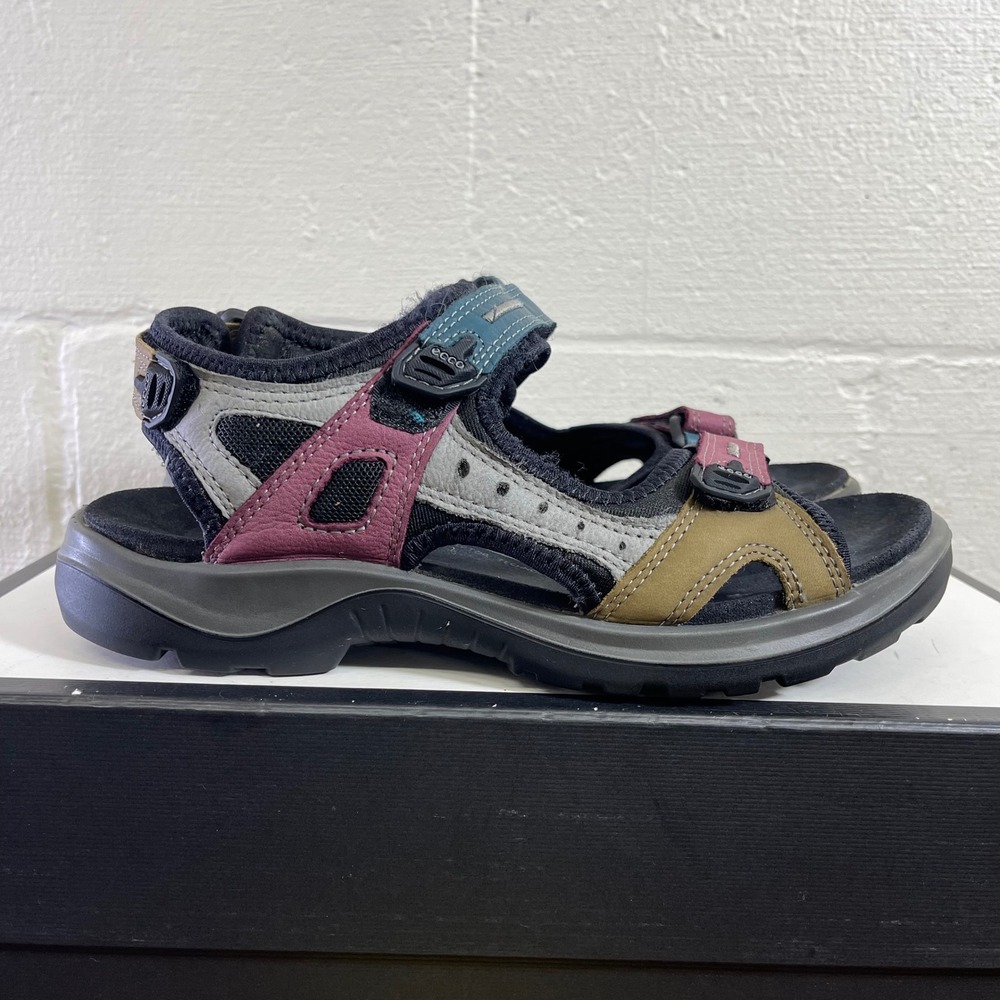 ECCO Yucatan Offroad Sport Hiking Sandals Multi Color Leather Women's 8 US/6 UK